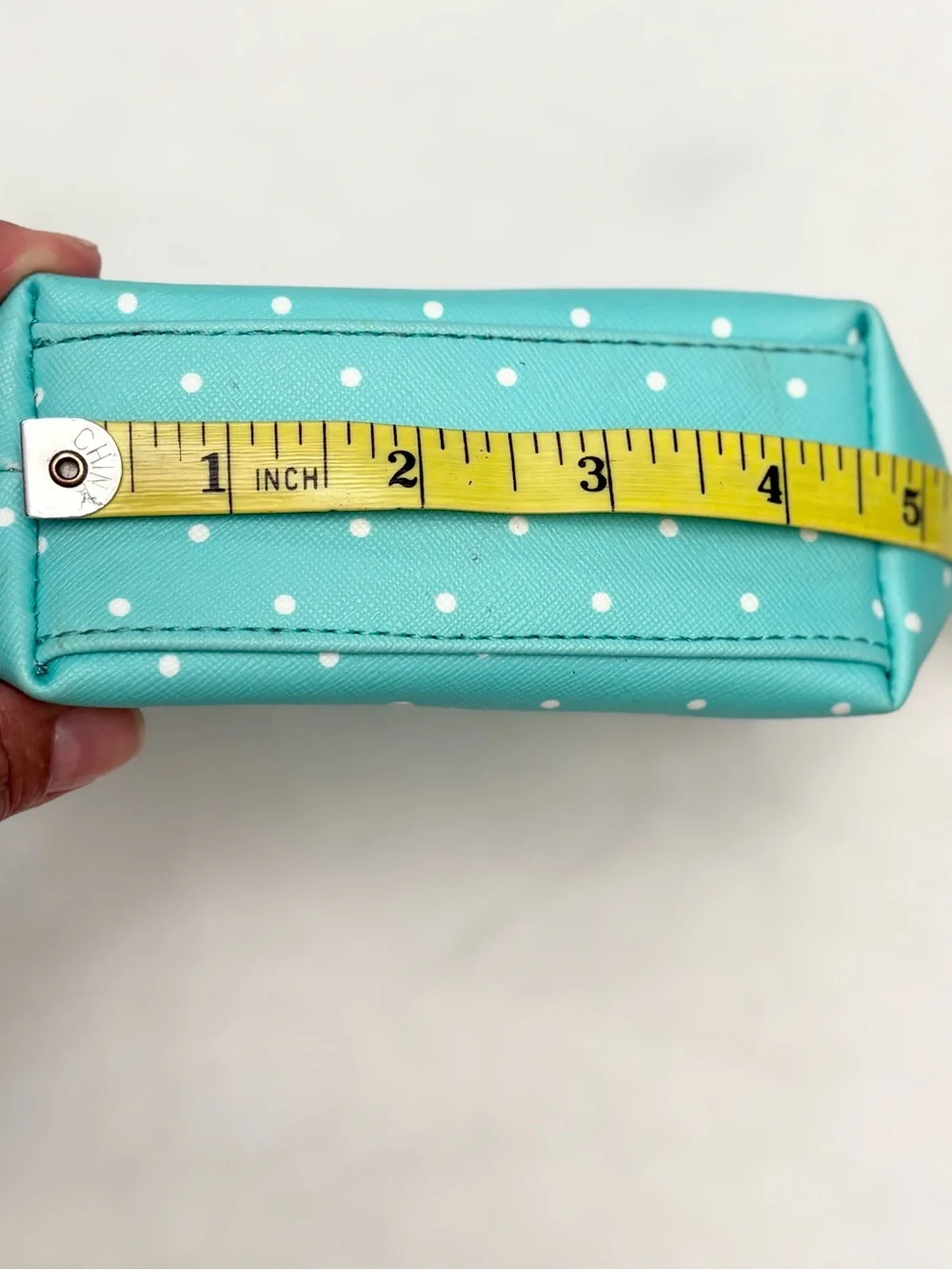 kate spade tea garden dot dome cosmetic pouch turquoise white